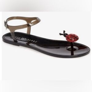 Katy Perry The  Geli Women’s Jelly LadyBug Black and Red Thong Sandals